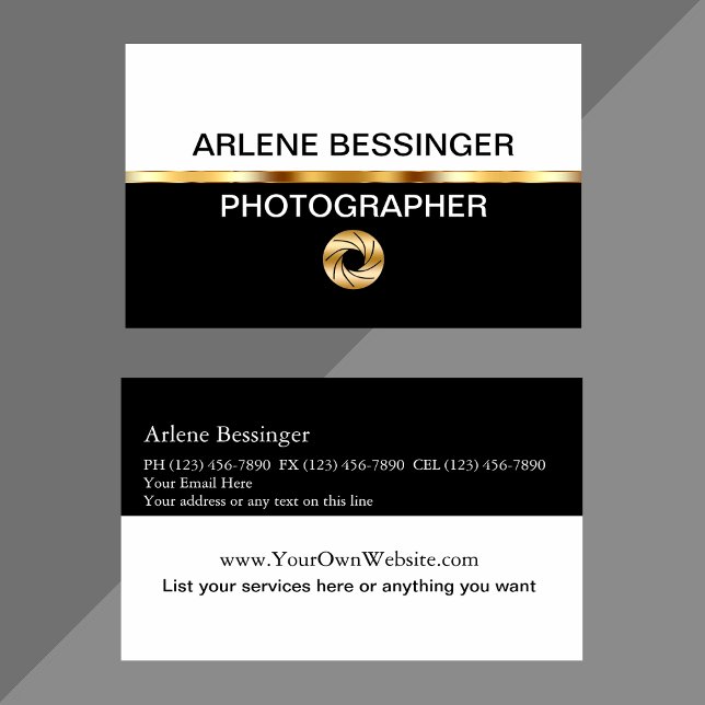 Tarjetas de visita para fotógrafos con clase (Subido por el creador)