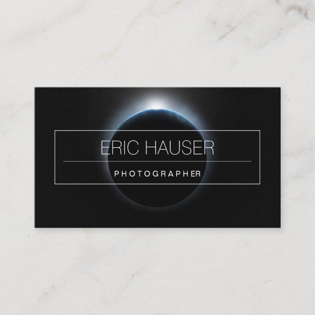 Tarjetas de visita para fotógrafos de Eclipse Eart (Anverso)