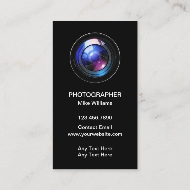 Tarjetas de visita para fotógrafos modernos Guay 2 (Anverso)