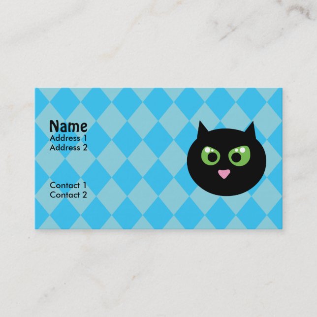 Tarjetas de visita para gato negro (Anverso)