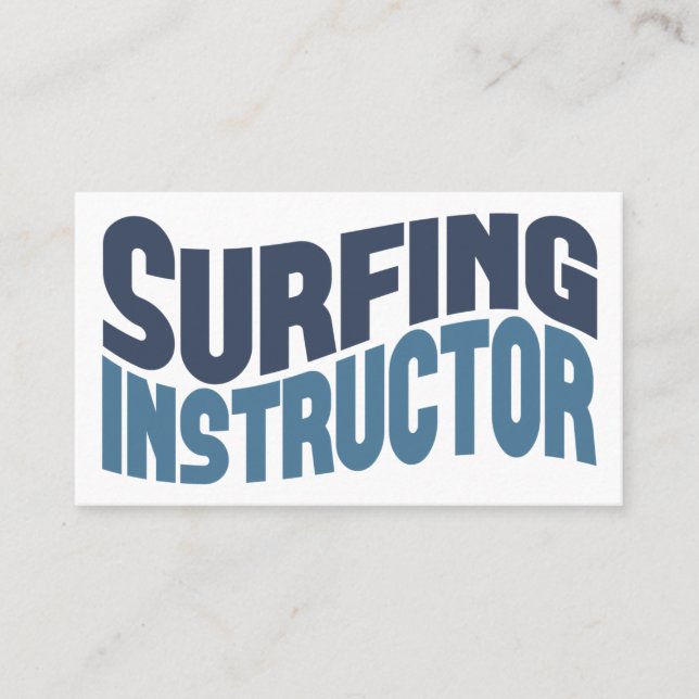 Tarjetas de visita para instructores de surf (Anverso)