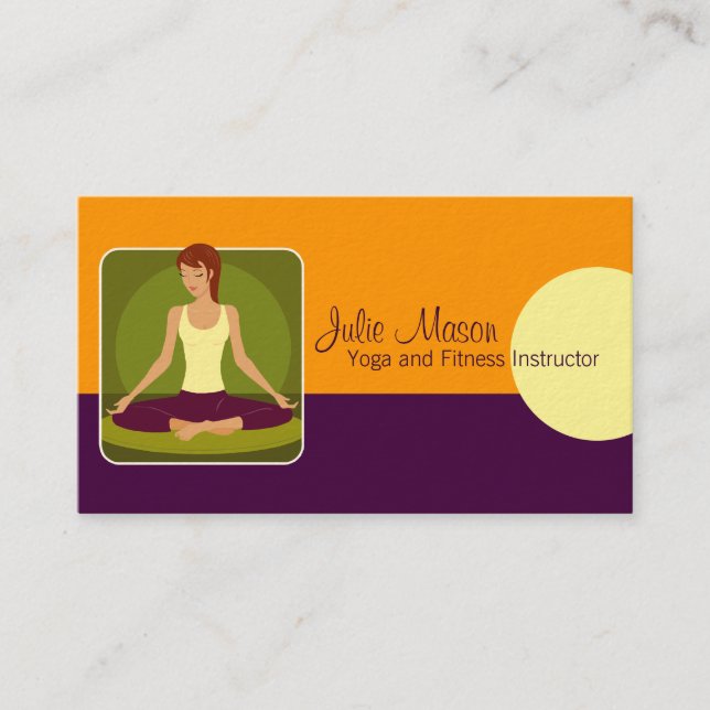 Tarjetas de visita para instructores de yoga (Anverso)
