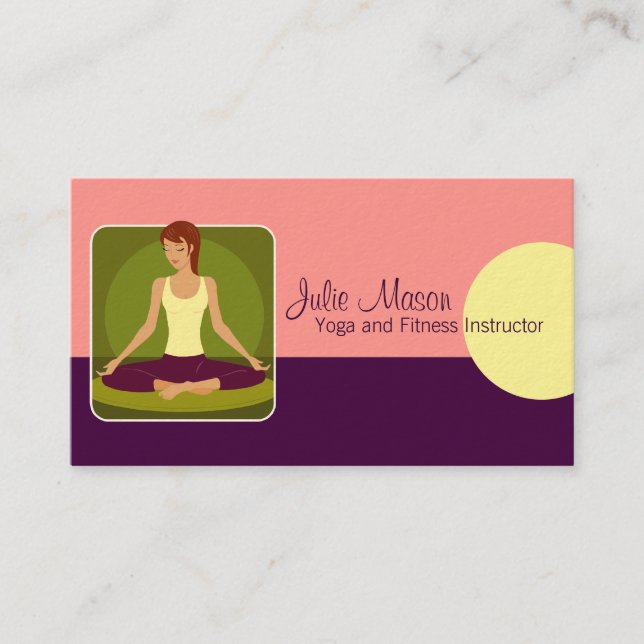 Tarjetas de visita para instructores de yoga (Anverso)