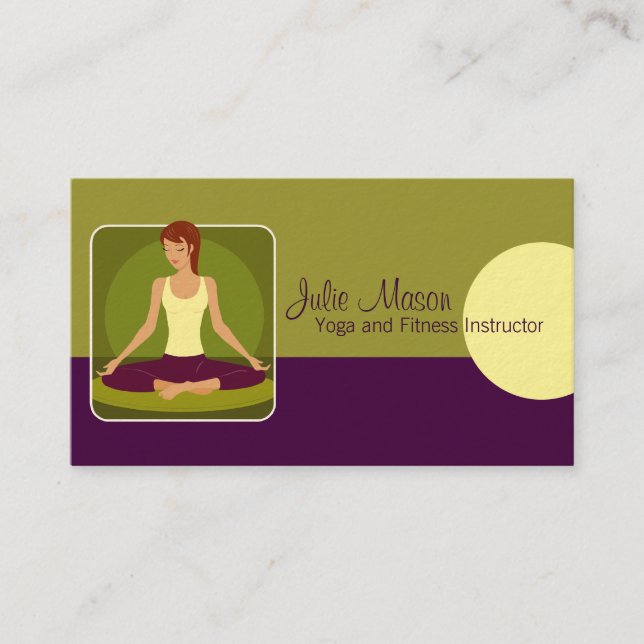 Tarjetas de visita para instructores de yoga (Anverso)