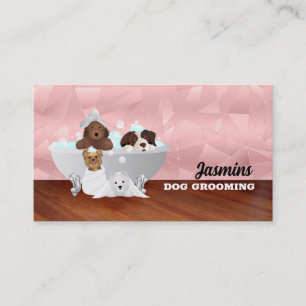 Tarjetas de visita para la bañera de Rosa de perro