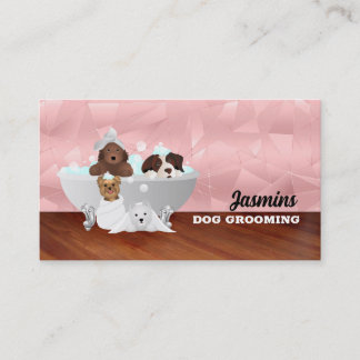 Tarjetas de visita para la bañera de Rosa de perro