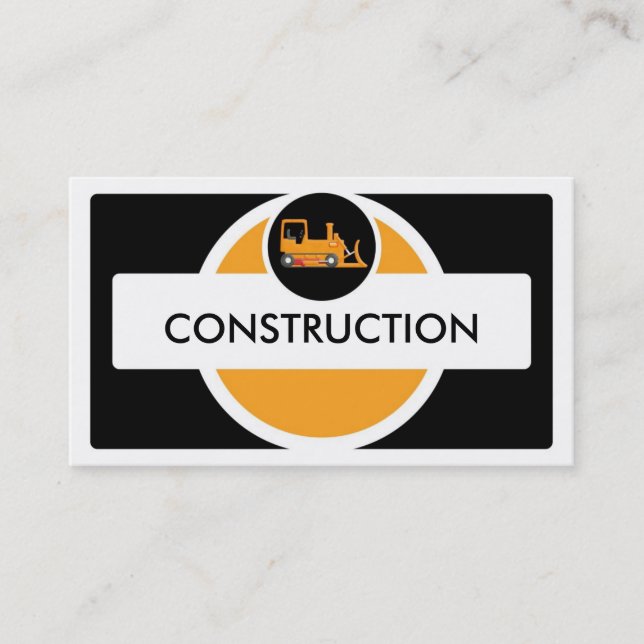 Tarjetas de visita para la construcción de bulldoz (Anverso)