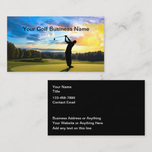 Tarjetas de visita para la escena del golf