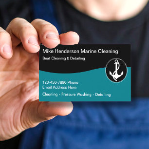 Tarjetas de visita para la limpieza de barcos marí