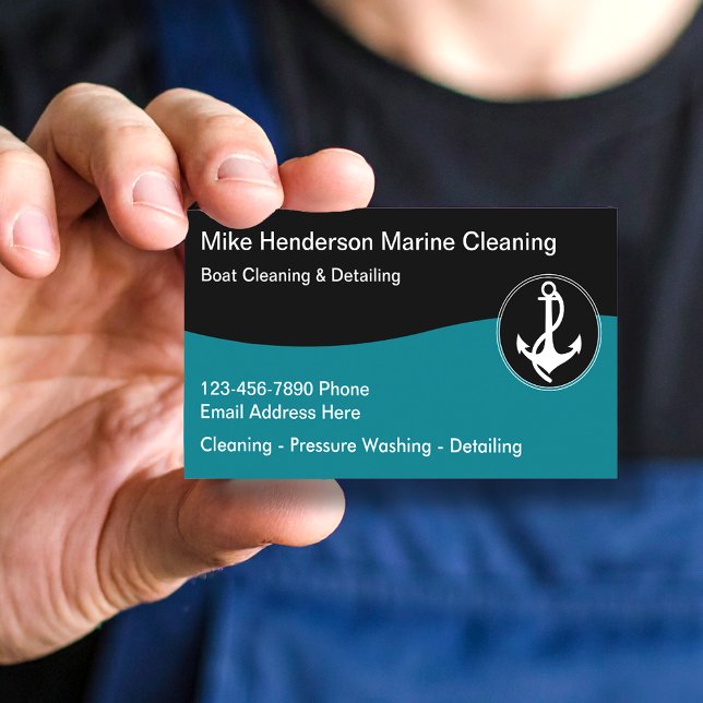 Tarjetas de visita para la limpieza de barcos marí (Subido por el creador)