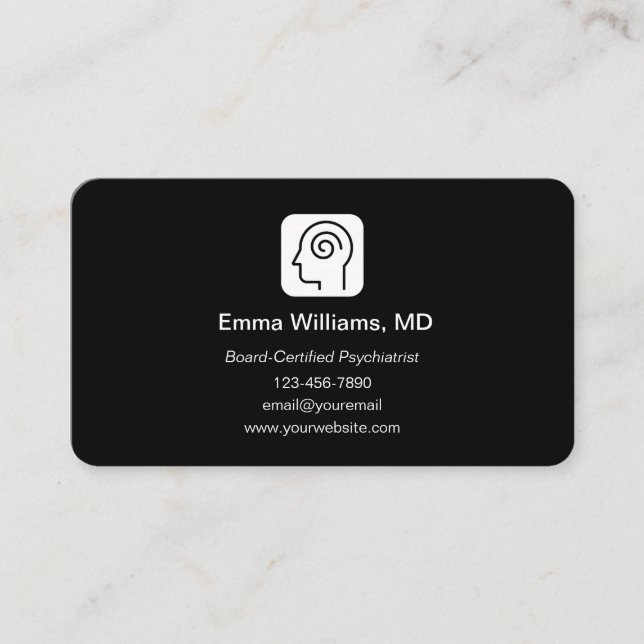 Tarjetas de visita para la salud mental de psiquia (Anverso)