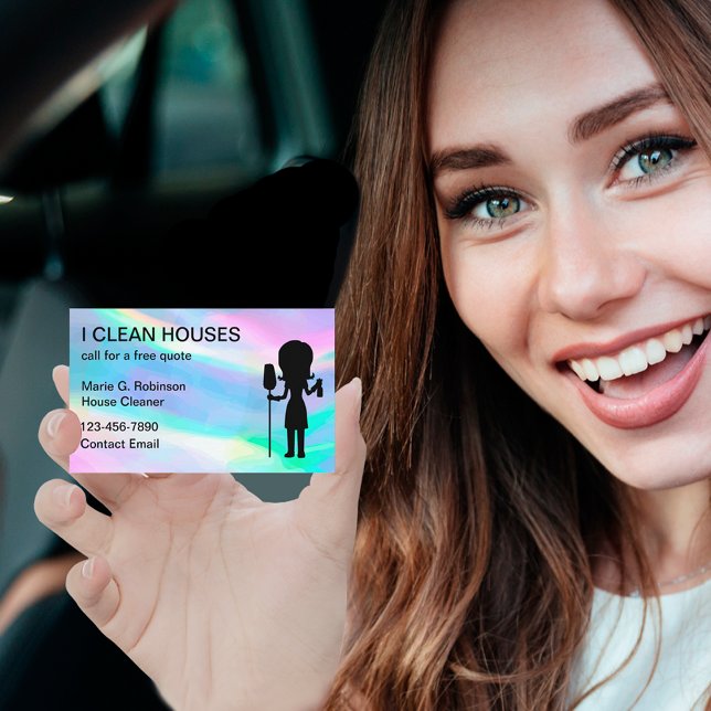 Tarjetas de visita para limpieza de casas sencilla (Subido por el creador)