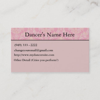 Tarjetas de visita para los bailarines