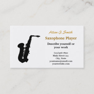 Tarjetas de visita para los saxofonistas