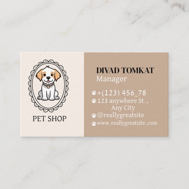 Tarjetas de visita para Mascotas modernos (Anverso)