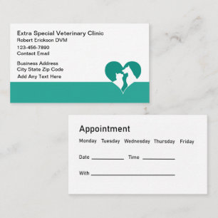 Tarjetas de visita para Mascotas veterinarios