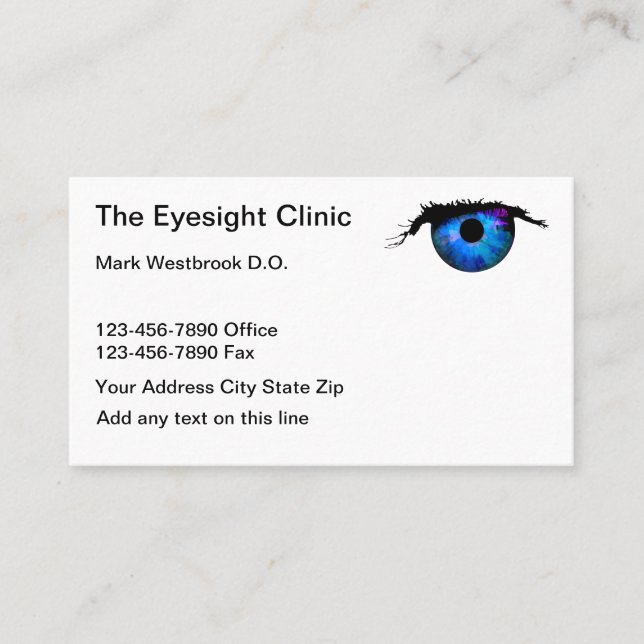 Tarjetas de visita para Médicas de ojos médicos (Anverso)