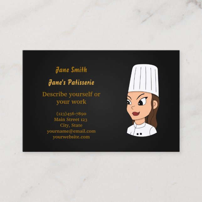 Tarjetas de visita para panadería/confitería (Anverso)