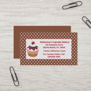 Tarjetas de visita para panadería Cupakes