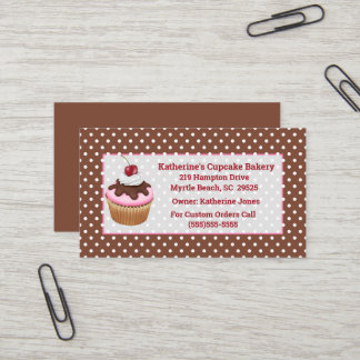 Tarjetas de visita para panadería Cupakes