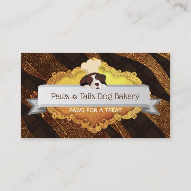 Tarjetas de visita para panadería de perros (Anverso)