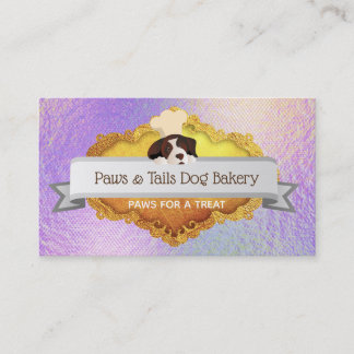 Tarjetas de visita para panadería de perros hologr