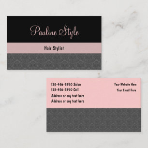 Tarjetas de visita para peluquero Damask