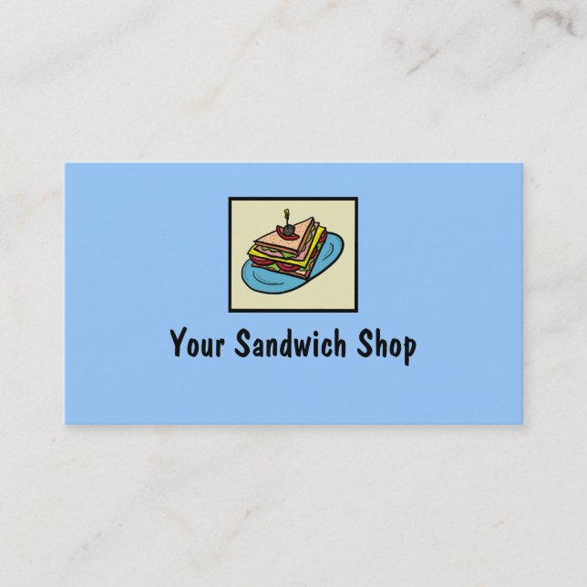 Tarjetas de visita para personalizable de sandwich (Anverso)