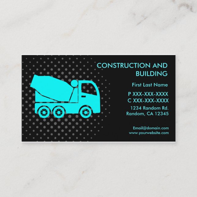 Tarjetas de visita para personalizados de construc (Anverso)