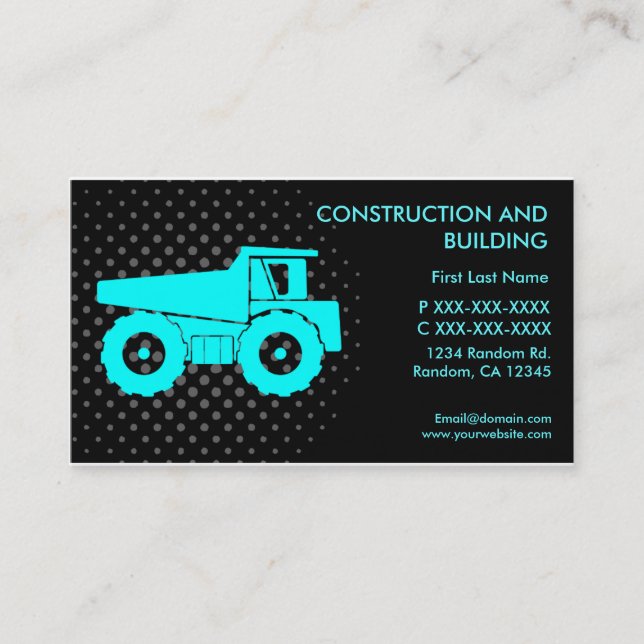 Tarjetas de visita para personalizados de construc (Anverso)