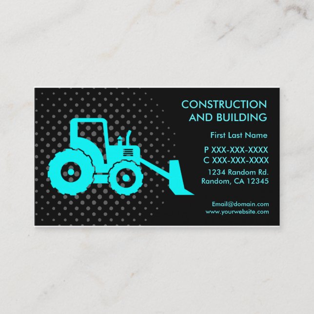 Tarjetas de visita para personalizados de construc (Anverso)