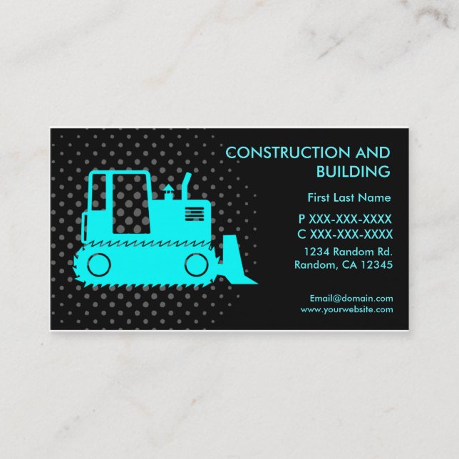 Tarjetas de visita para personalizados de construc (Anverso)