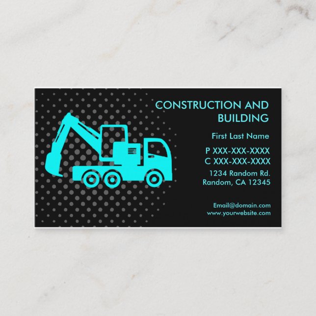 Tarjetas de visita para personalizados de construc (Anverso)