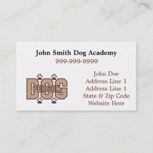 Tarjetas de visita para personas de perro