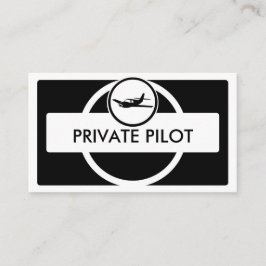 Tarjetas de visita para piloto blanco negro de avi