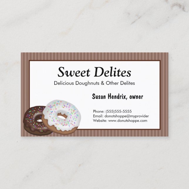 Tarjetas de visita para postres de panadería (Anverso)