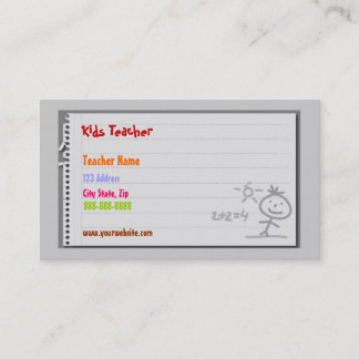 Tarjetas de visita para profesores de escuela