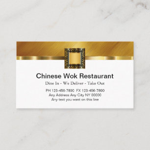 Tarjetas de visita para restaurantes de comida chi