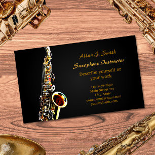 Tarjetas de visita para saxofonistas
