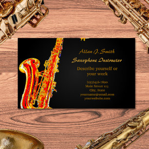 Tarjetas de visita para saxofonistas