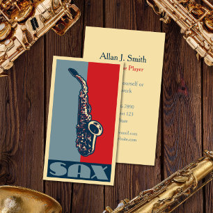 Tarjetas de visita para saxofonistas