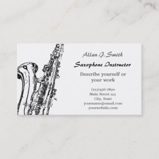 Tarjetas de visita para saxofonistas