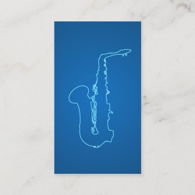Tarjetas de visita para saxofonistas - estilo neón (Anverso)
