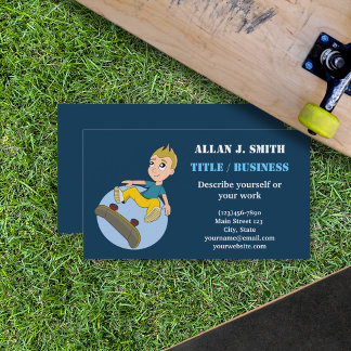 Tarjetas de visita para skateboarding