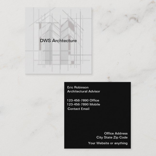Tarjetas de visita para temas de arquitectura mode (Anverso / Reverso)