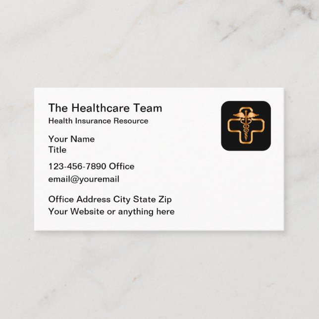 Tarjetas de visita para temas de atención médica d (Anverso)