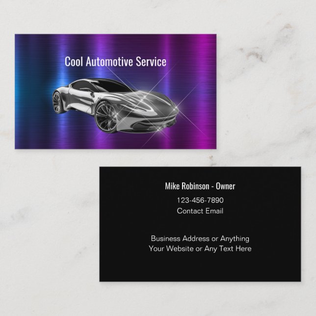 Tarjetas de visita para temas de automoción de Gua (Anverso / Reverso)