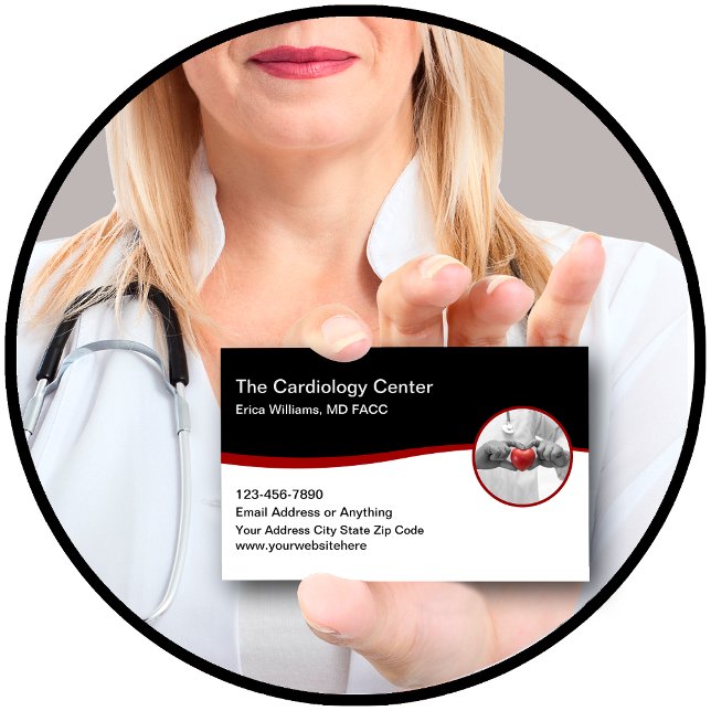 Tarjetas de visita para temas de cardiología médic (Subido por el creador)