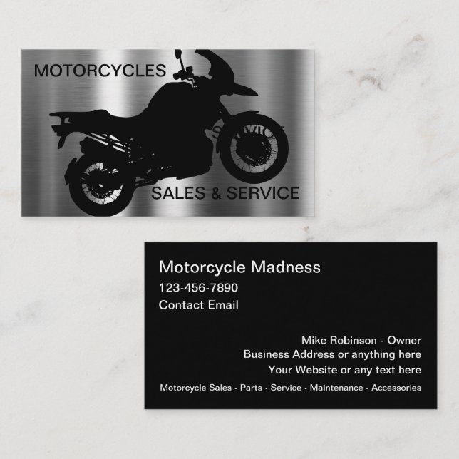 Tarjetas de visita para temas de motocicleta de Gu (Anverso / Reverso)