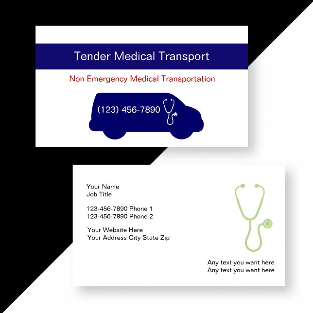 Tarjetas de visita para transporte médico (Subido por el creador)